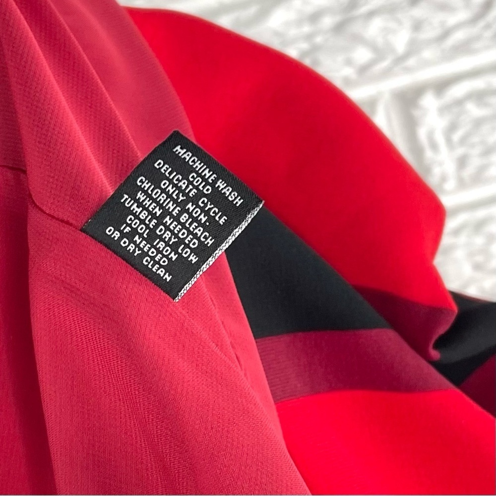 Premise Dresses Red Black Striped Shift Dress with Pockets Size 10 - Picture 9 of 11
